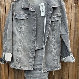 Chico's Platinum Gray Jacket and Pants